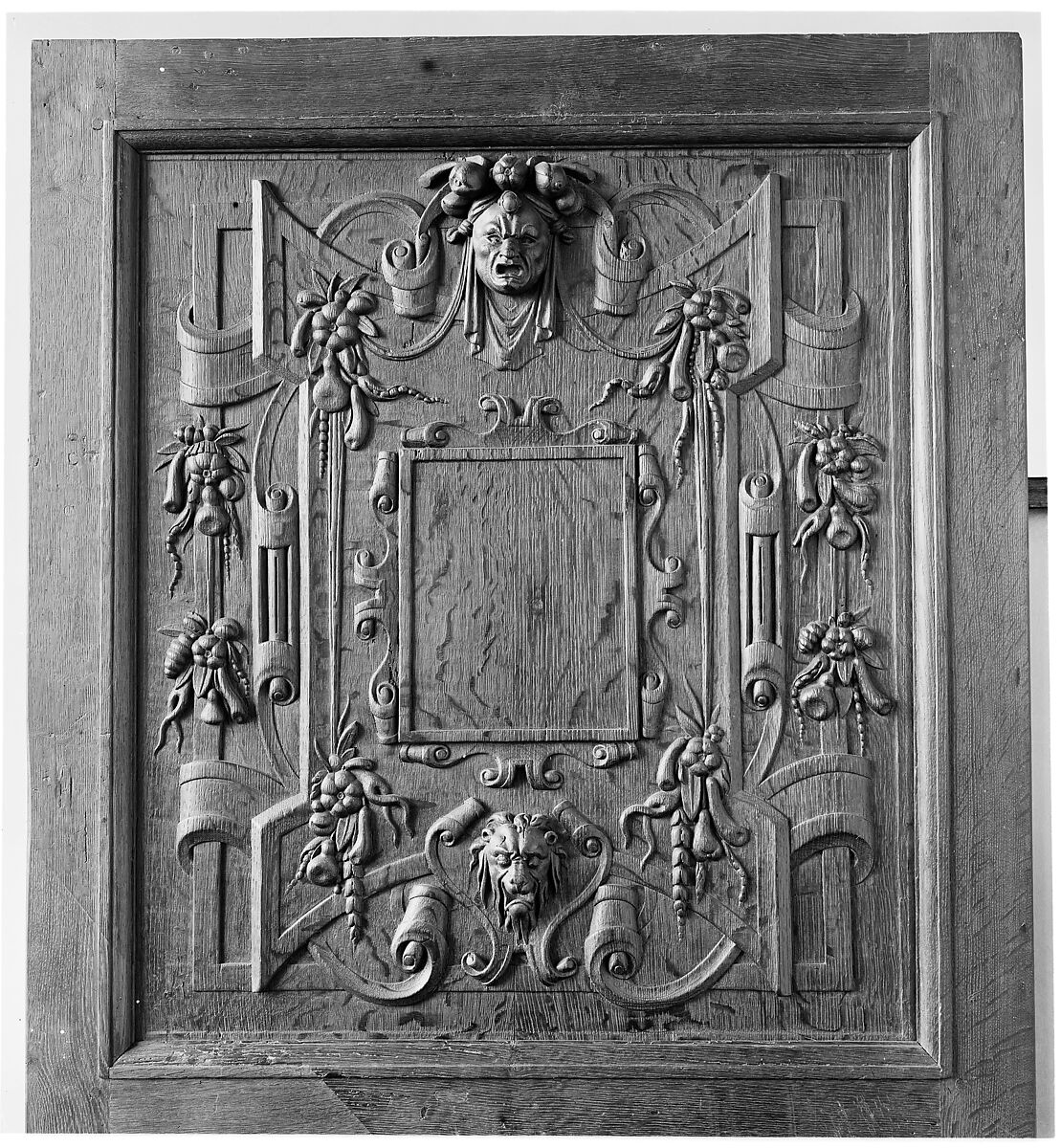 Door, School of Burgundy, Carved oak, French 