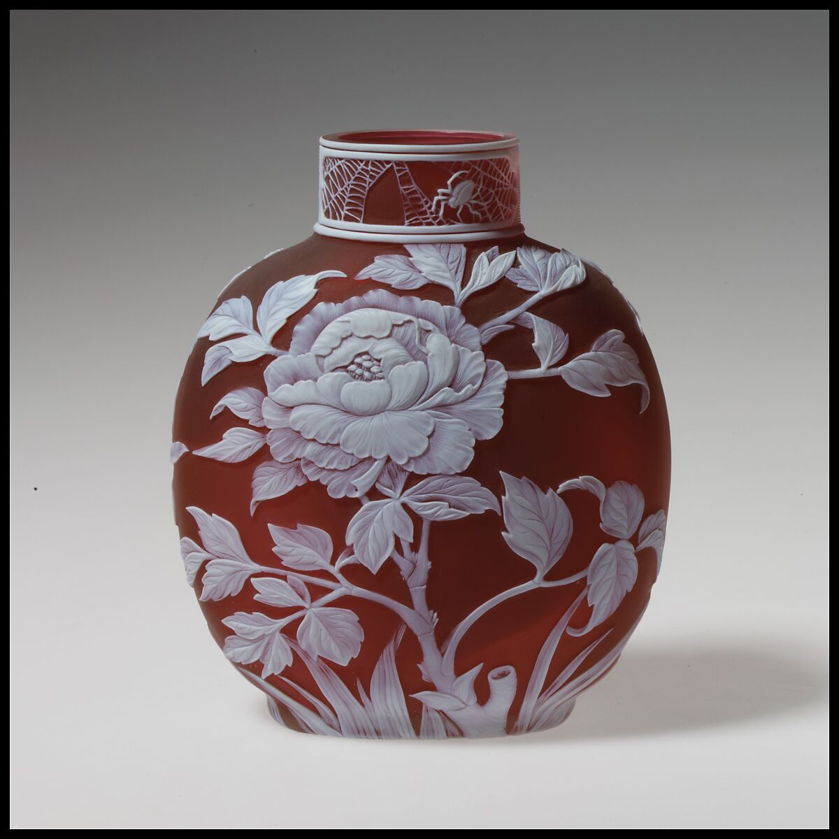 Peony, Style of Thomas Webb &amp; Sons (British, founded 1837), Glass, British, Stourbridge 