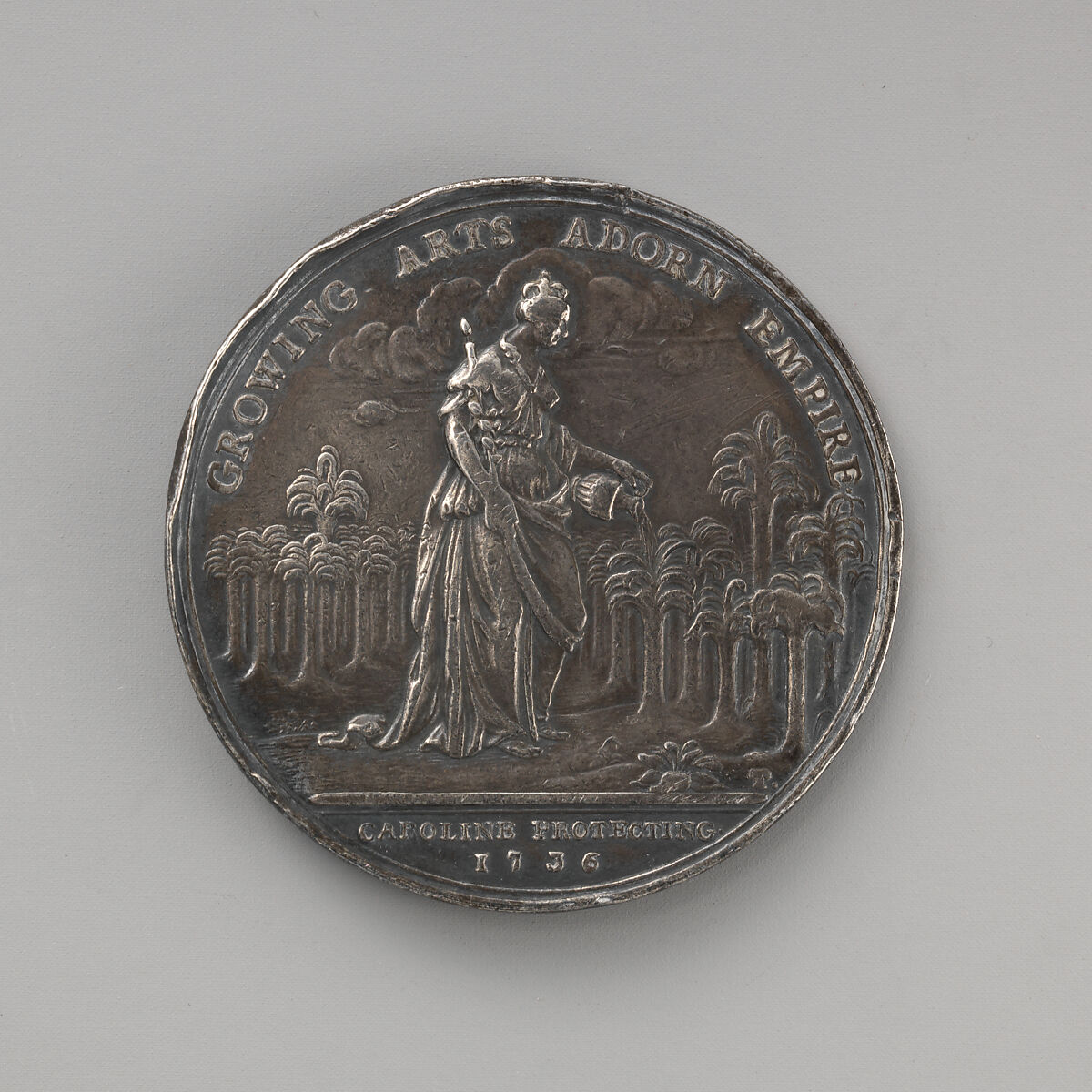 Jernegan's Lottery Medal, Medalist: John Sigismund Tanner (British, 1728–1775), Silver, struck, British