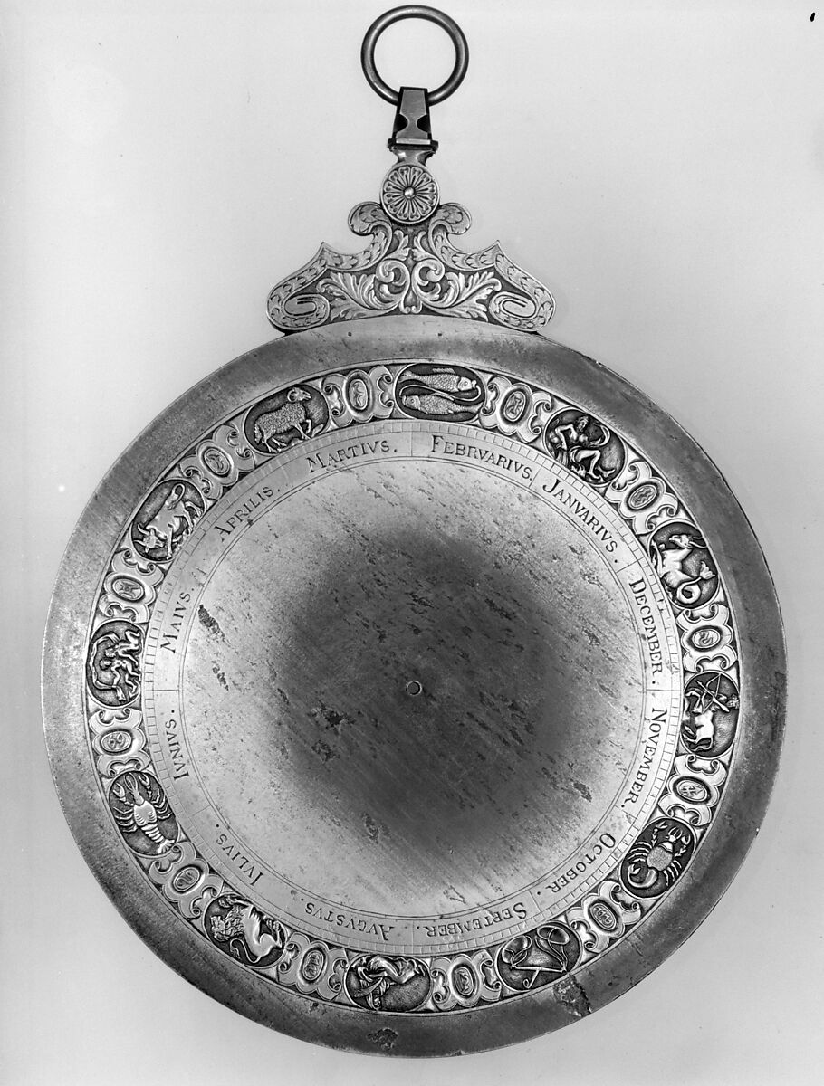 Perpetual calendar with lunar and solar tables, Steel, silver details, European