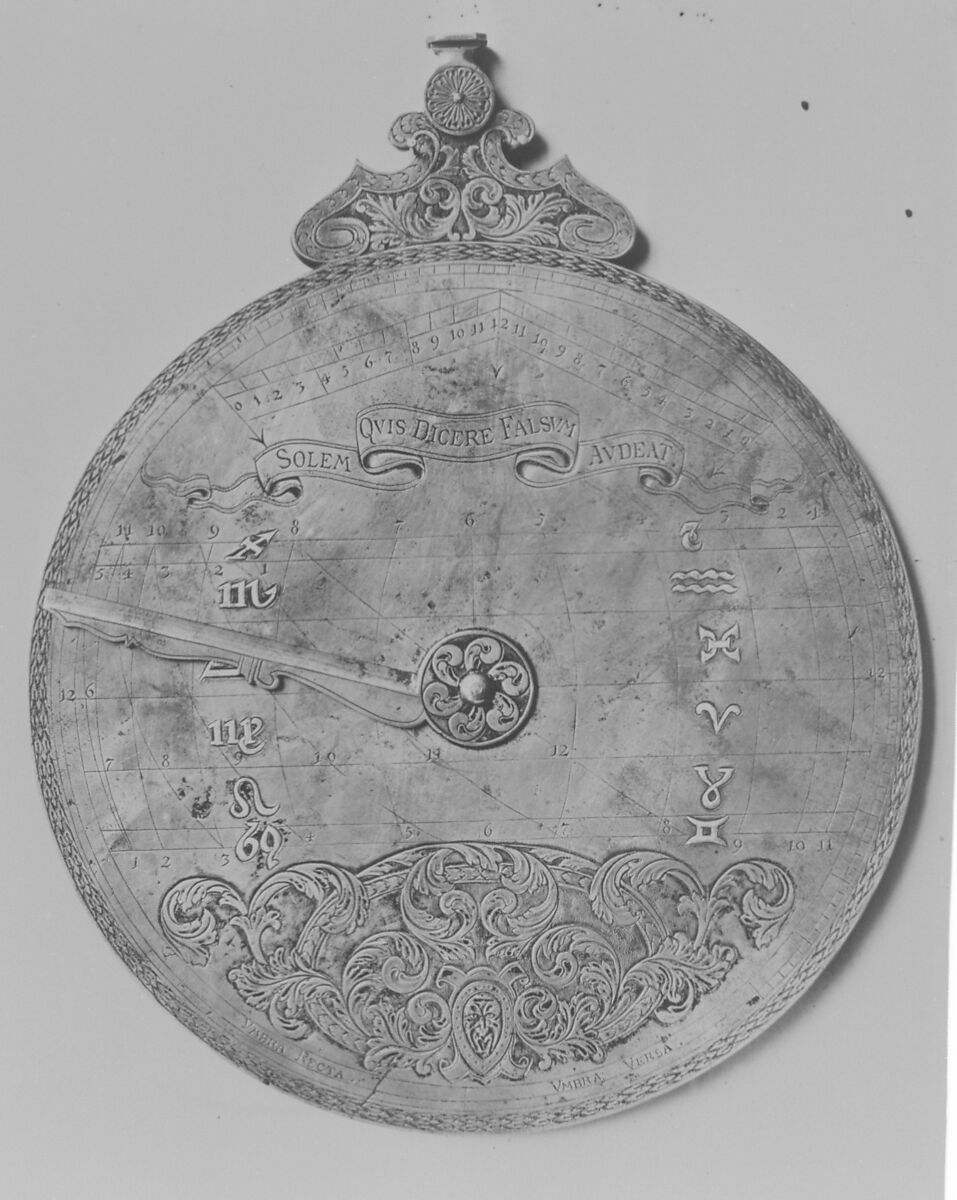 Perpetual calendar with lunar and solar tables, Steel, silver details, European
