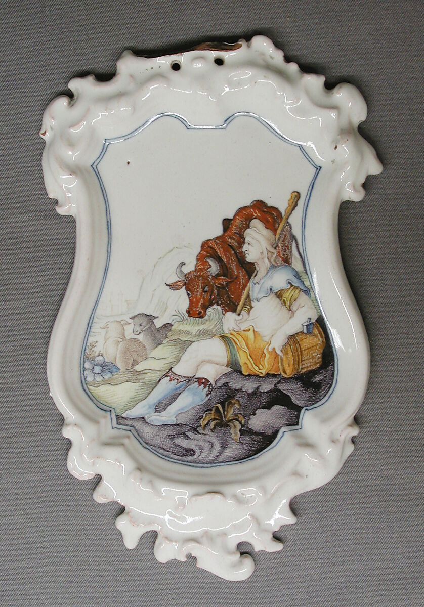 Plaque (one of a pair), Alcora Manufactory (Spanish, 1727–1895), White enameled earthenware, Spanish, Alcora 