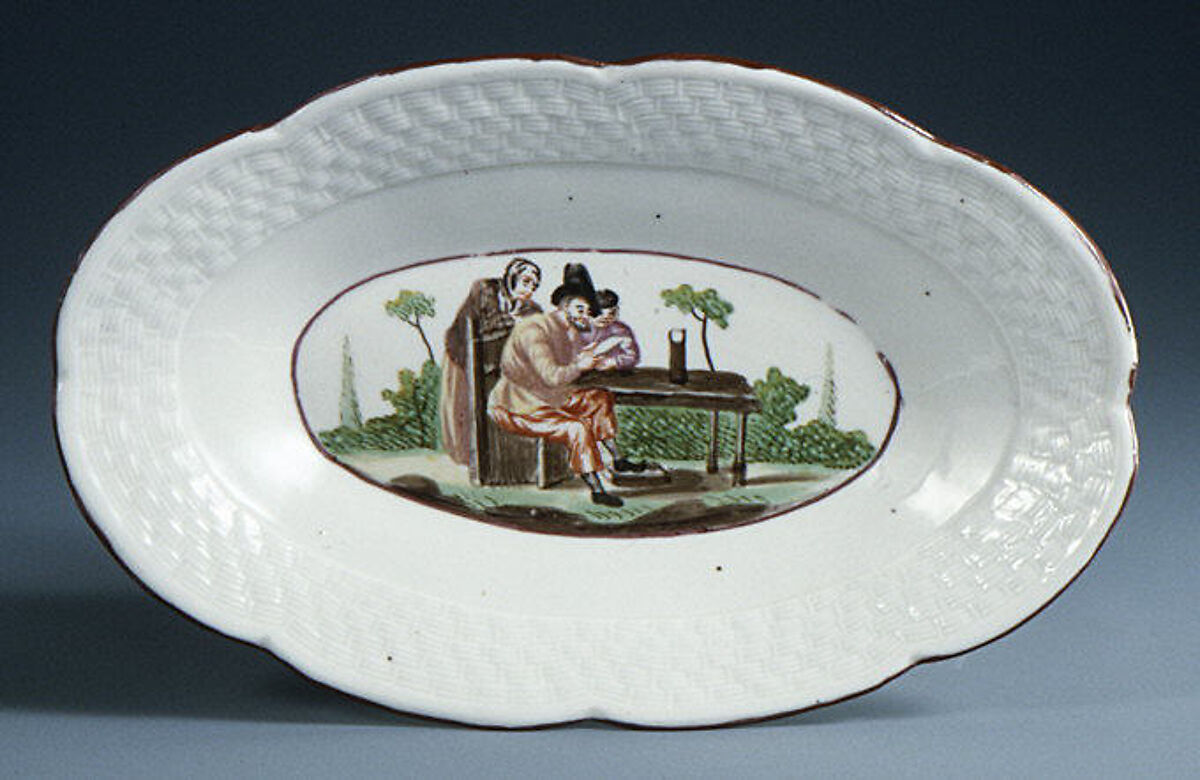 Two dishes, Weesp, Hard-paste porcelain, Dutch, Weesp 