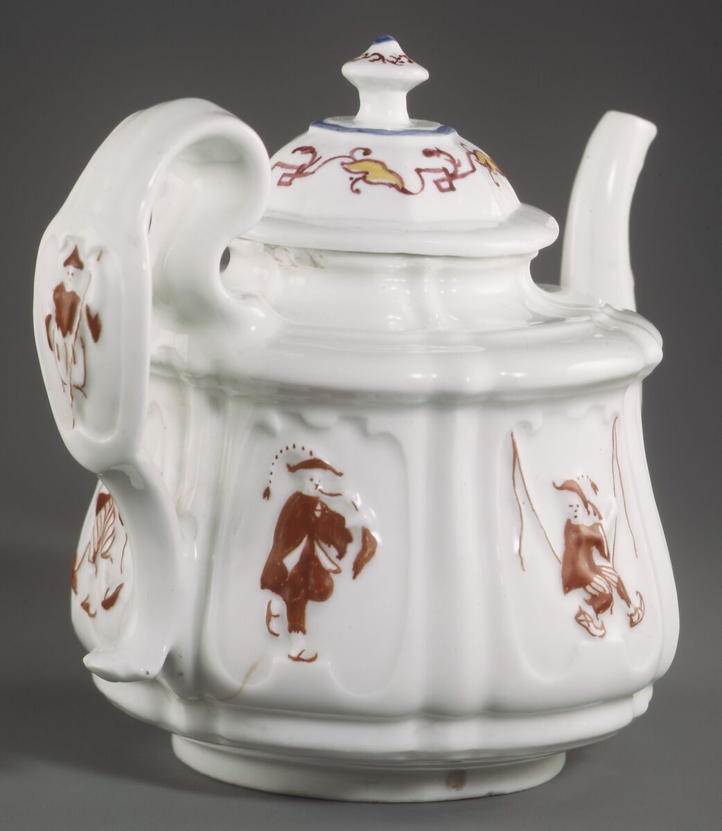 Teapot, Vezzi Factory (Italian, 1720–1727), Hard-paste porcelain, Italian, Venice