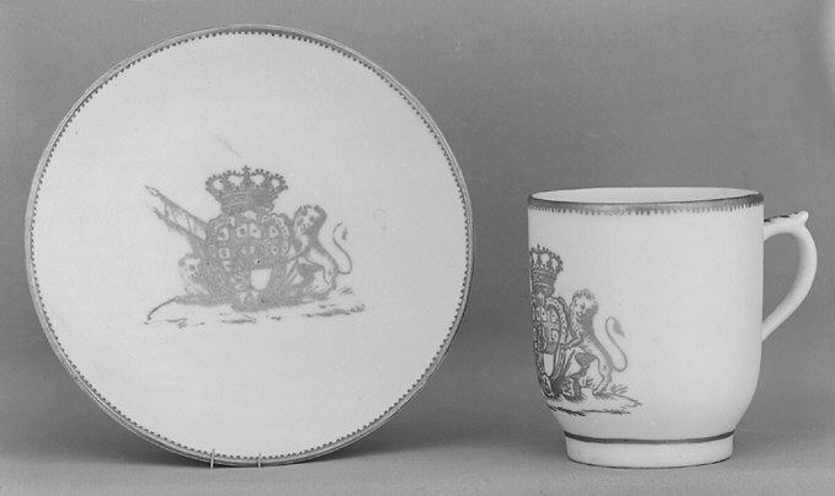 Cup and saucer, Vinovo Porcelain Manufactory, Hard-paste porcelain, Italian, Vinovo 