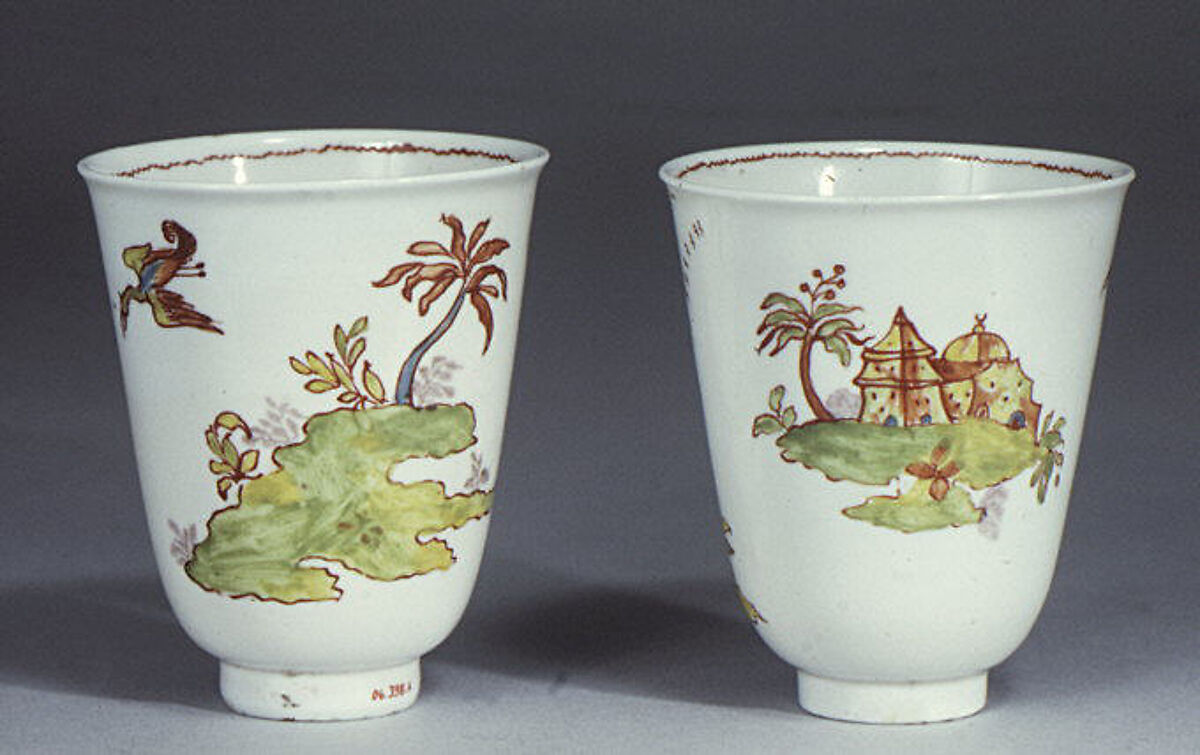 Beakers (2), Vezzi Factory (Italian, 1720–1727), Hard-paste porcelain, Italian, Venice 
