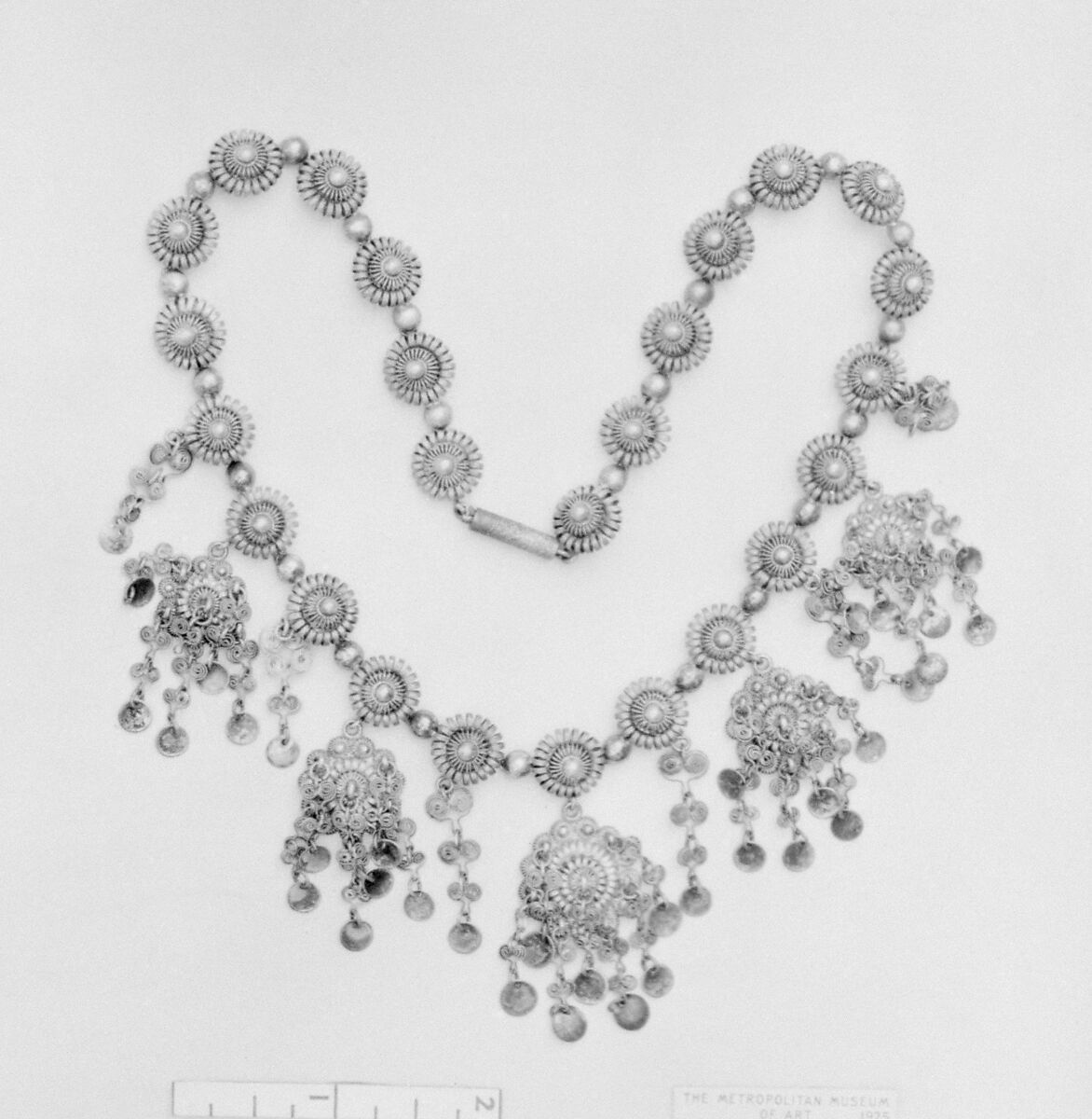 Necklace, Jacob Ulrich Holfeldt Tostrup (Norwegian, Sande, near Stavanger 1806–1890 Christiana (now Oslo)), Silver filigree, Norwegian, Christiania