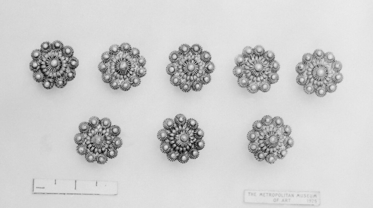 Button, Jacob Ulrich Holfeldt Tostrup (Norwegian, Sande, near Stavanger 1806–1890 Christiana (now Oslo)), Silver filigree, Norwegian, Christiania
