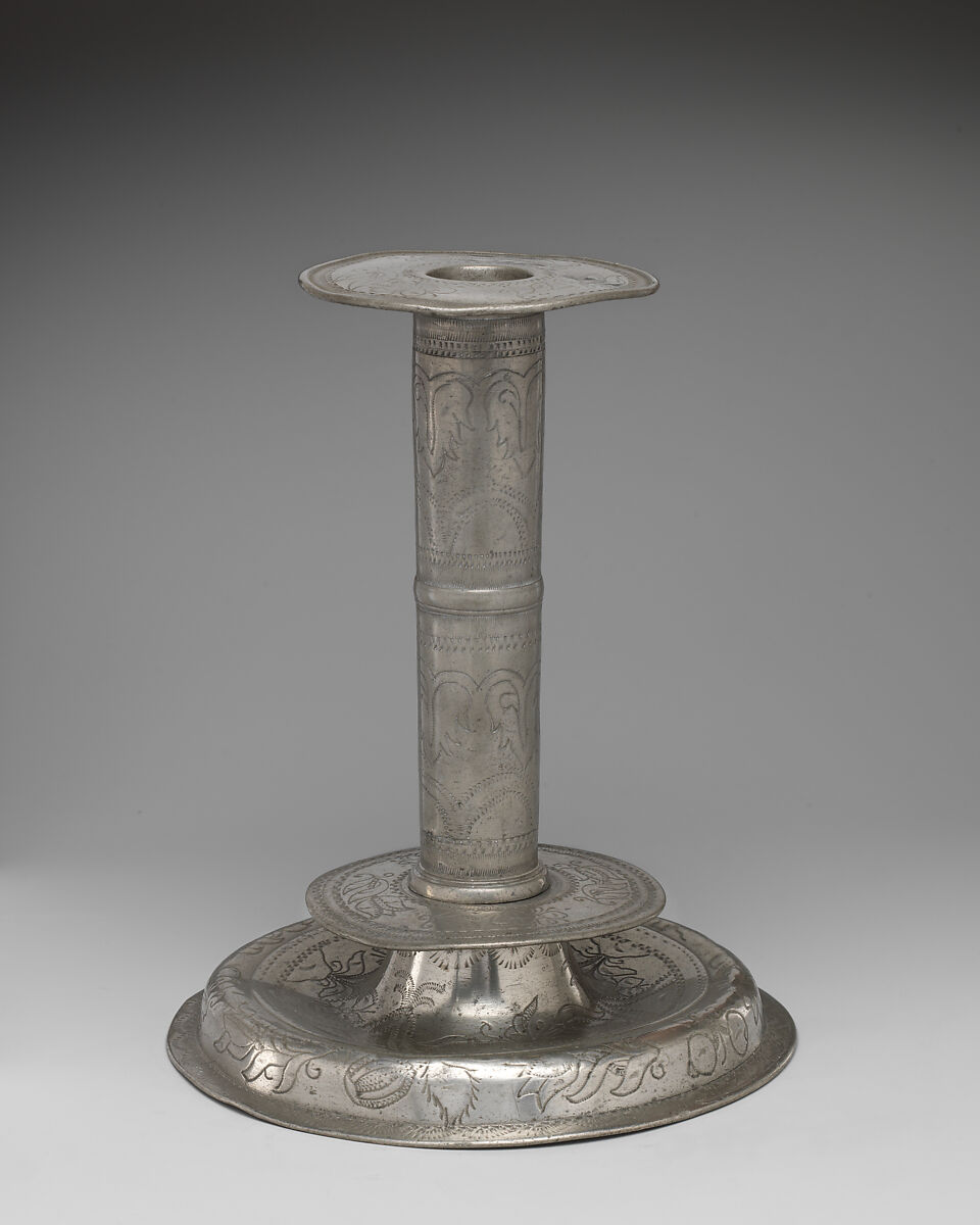 Pair of candlesticks, Pewter, British