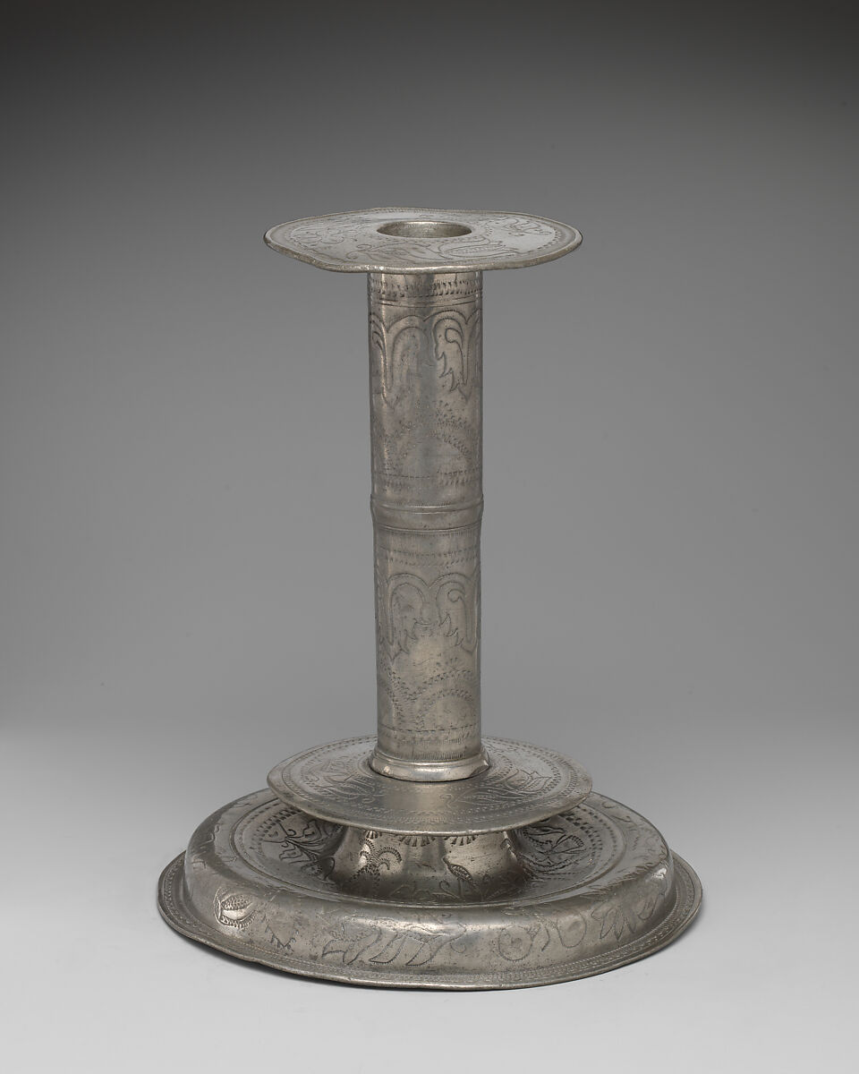 Pair of candlesticks, Pewter, British