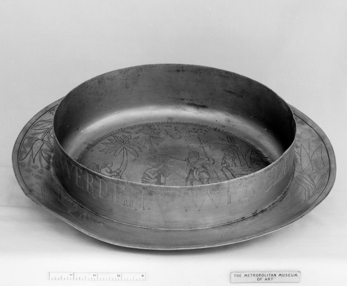 Baptismal basin or font, Pewter, German 