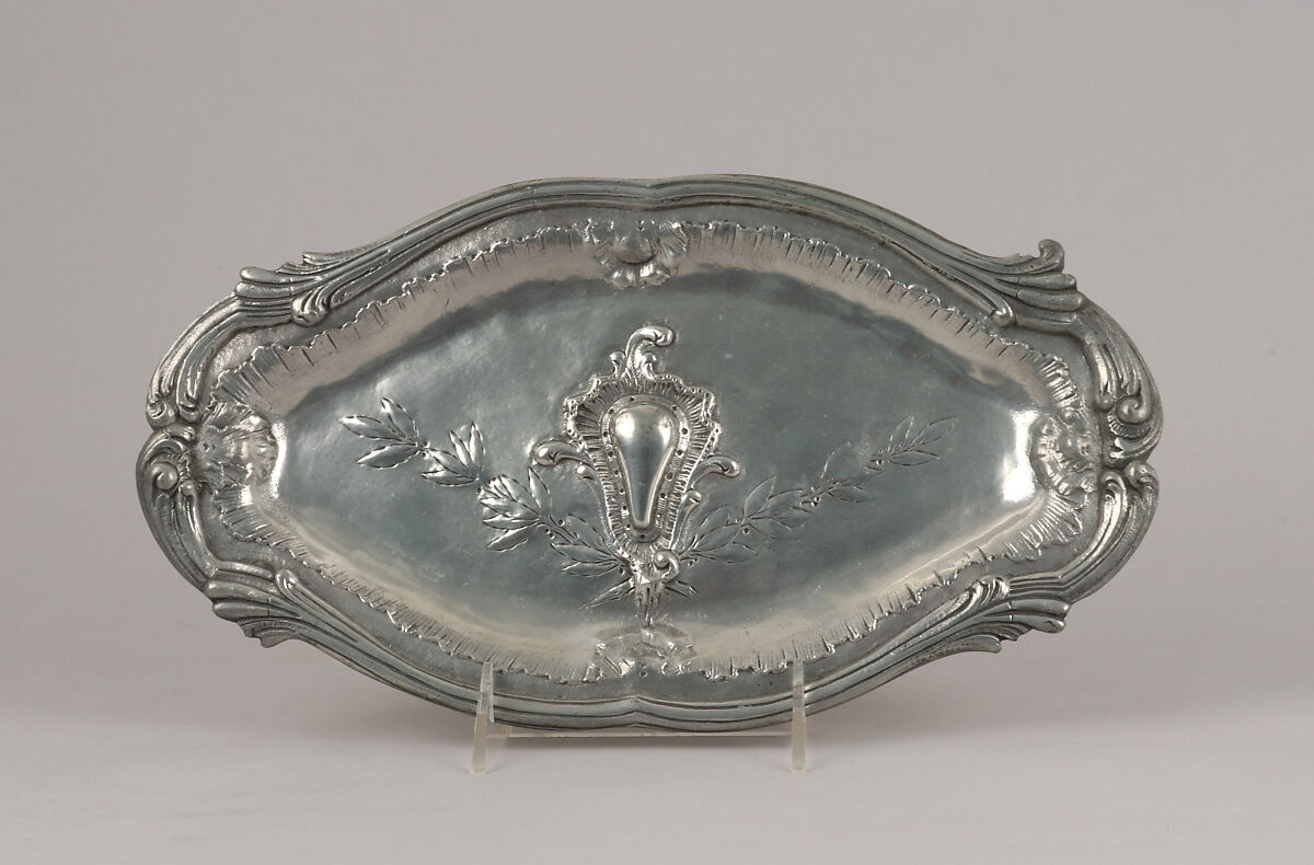 Fruit dish (one of a pair), Pewter, French 