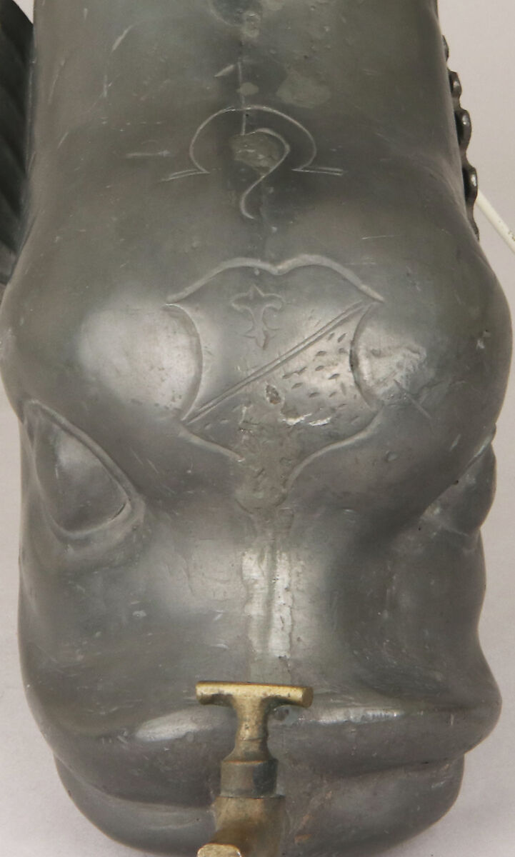 Lavatory or portable cistern, Pewter, Swiss or French