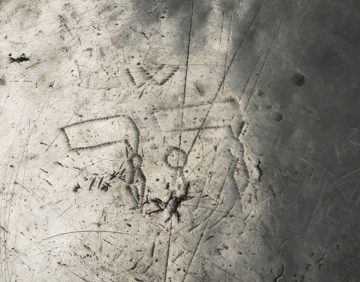 Plate with Hebrew inscriptions, Pewter, German