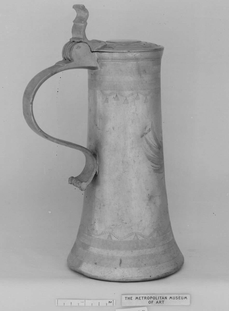 Tankard or flagon, Pewter, German 