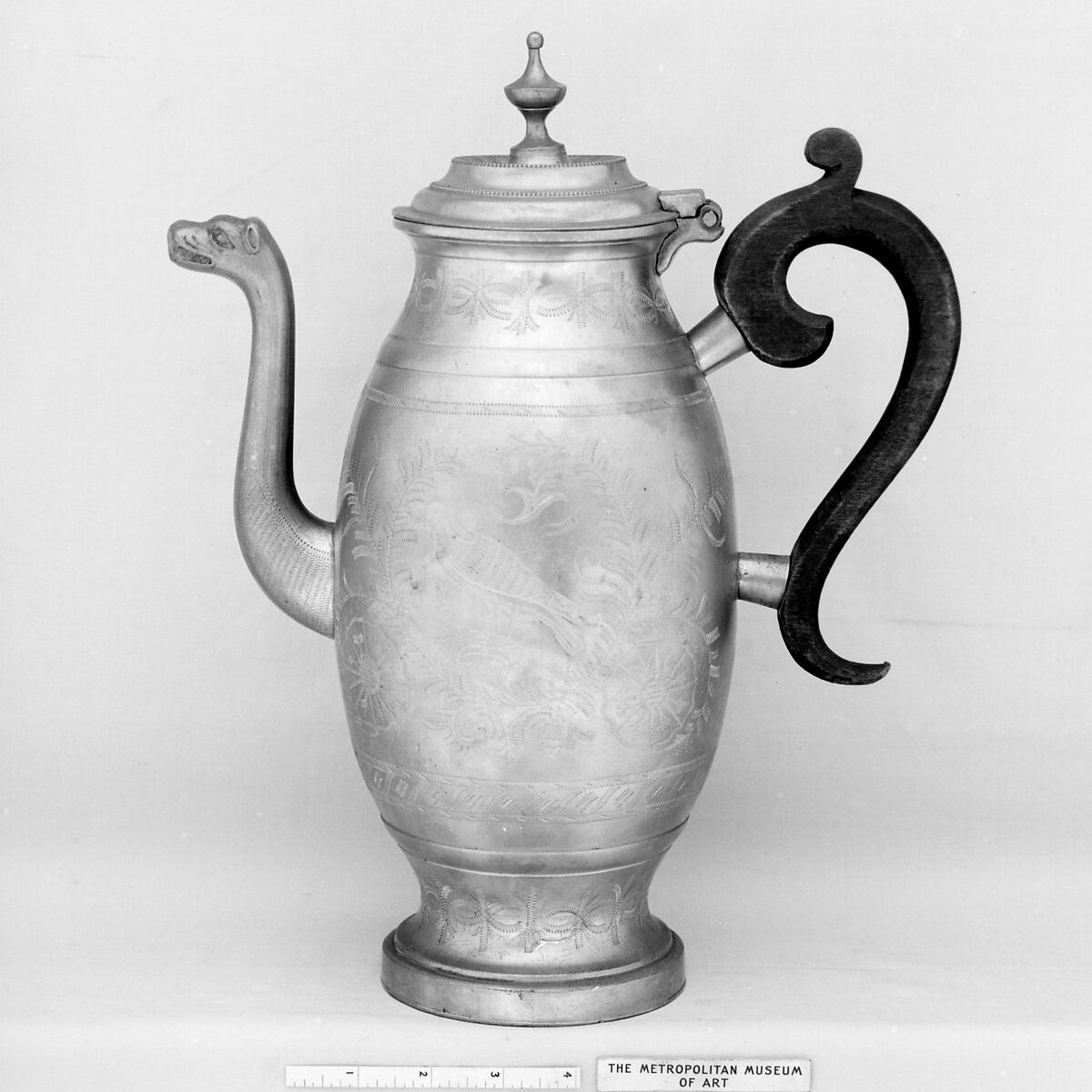 Coffeepot, Pewter, possibly Dutch 