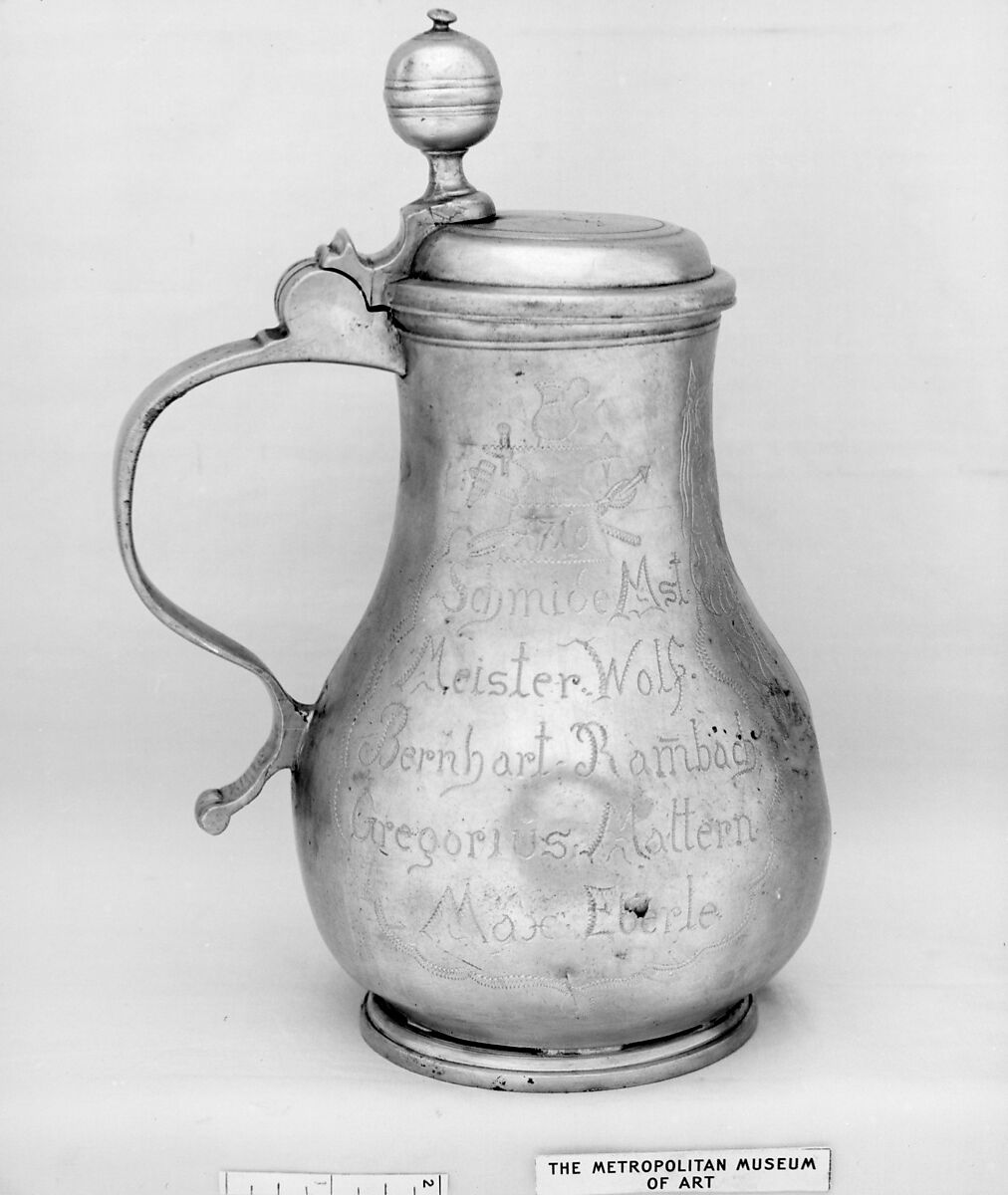 Flagon, Pewter, German 