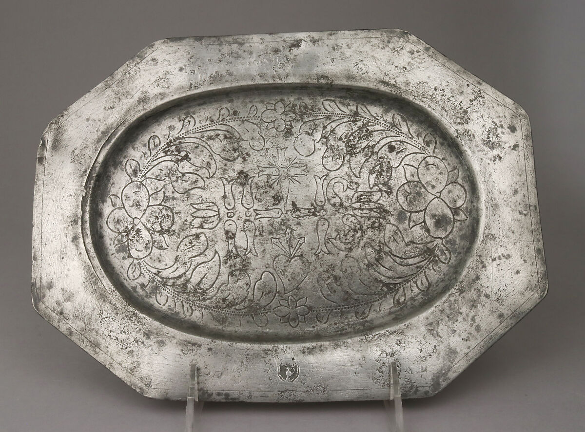 Dish, Possibly by Anton I Diem (Austrian, active 1711–44)  , or his son, Pewter, possibly Austrian, Schärding 