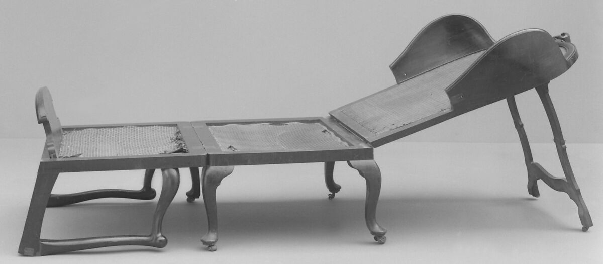 Folding bed chair (porter's chair), Mahogany and oak, probably Dutch