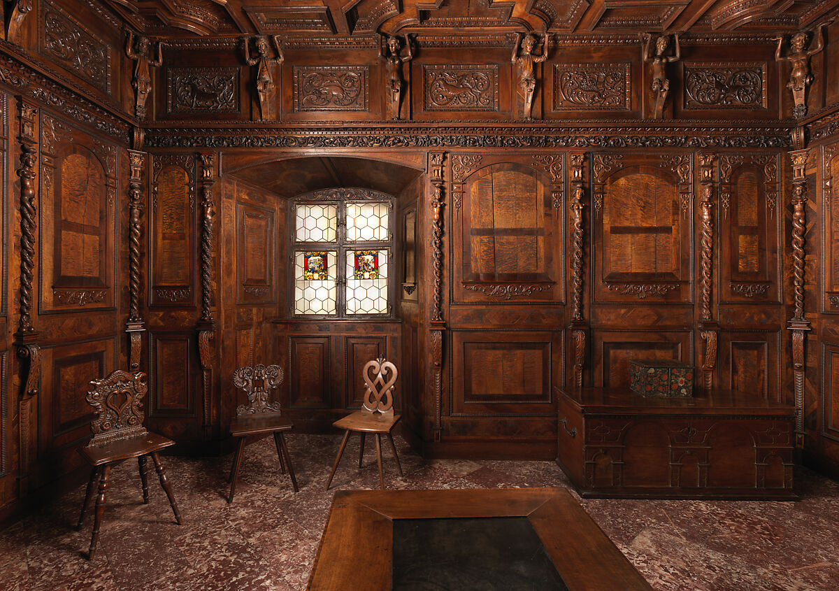 The Swiss Room, Walnut, maple, sycamore and other native woods, Swiss, Flims