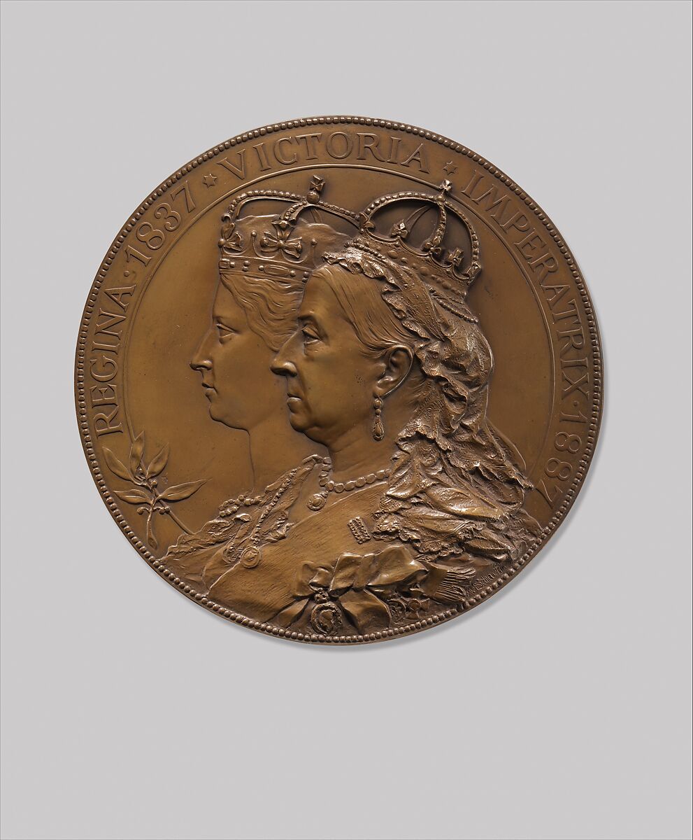 Queen Victoria’s Jubilee, 1887, Medalist: Anton Scharff (Austrian, Vienna 1845–1902), Bronze, brown patina, Austrian 