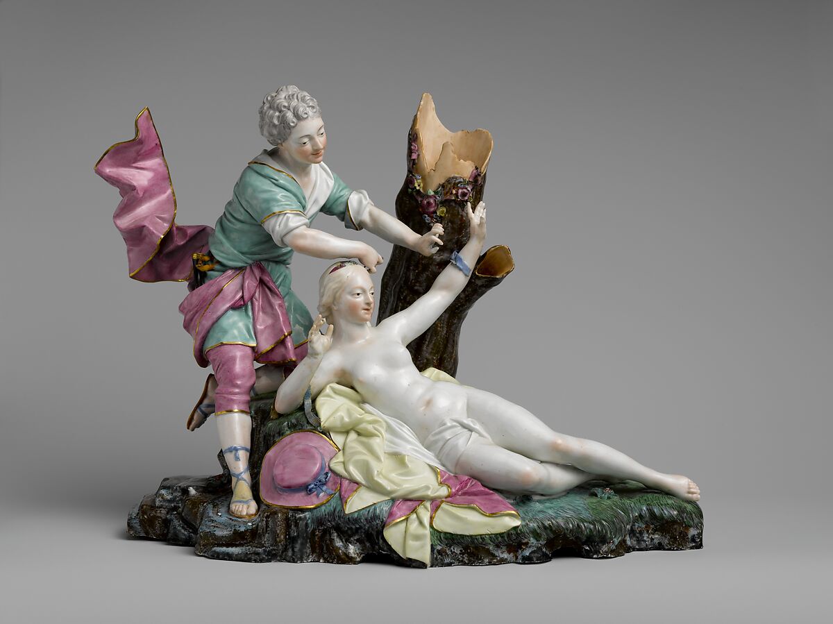 Amintas Freeing Sylvia, Höchst Manufactory (German, 1746–1796), Hard-paste porcelain, German, Höchst 
