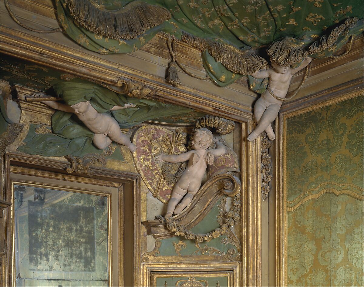 Bedroom from the Sagredo Palace, Stuccowork probably by Abbondio Stazio (Swiss (active Italy), Mossagno, near Lugano 1663–1745 Venice), Wood, stucco, marble, glass, Italian, Venice