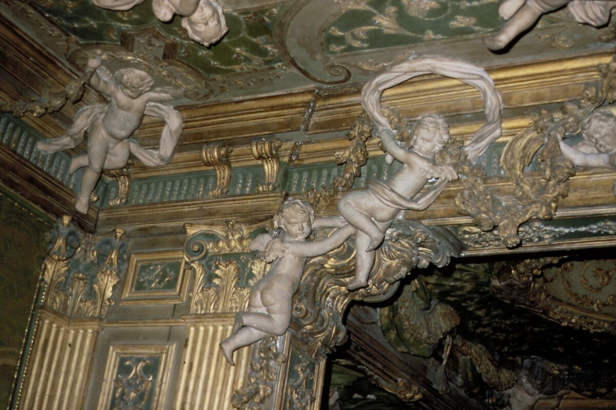 Bedroom from the Sagredo Palace, Stuccowork probably by Abbondio Stazio (Swiss (active Italy), Mossagno, near Lugano 1663–1745 Venice), Wood, stucco, marble, glass, Italian, Venice