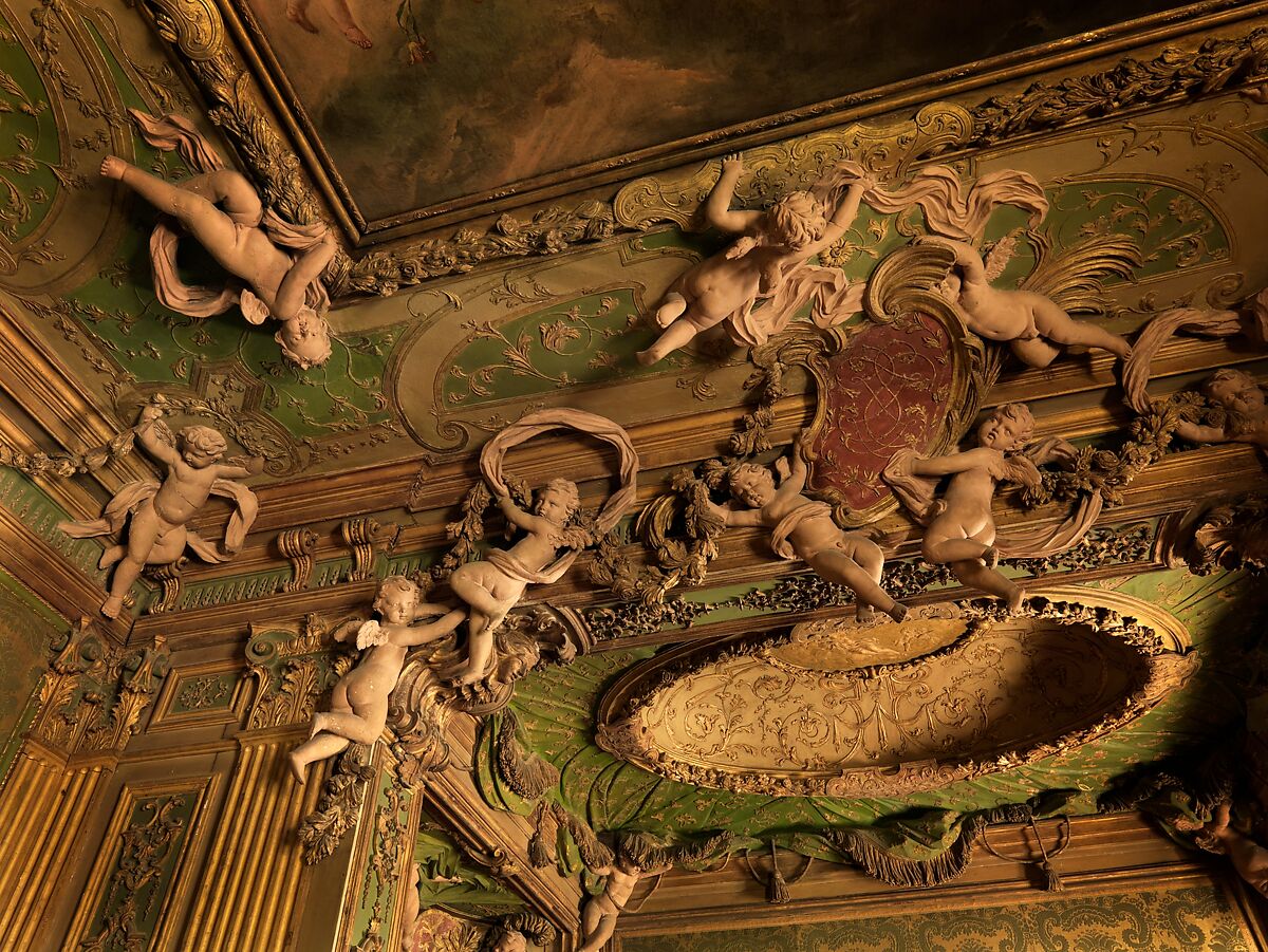 Bedroom from the Sagredo Palace, Stuccowork probably by Abbondio Stazio (Swiss (active Italy), Mossagno, near Lugano 1663–1745 Venice), Wood, stucco, marble, glass, Italian, Venice