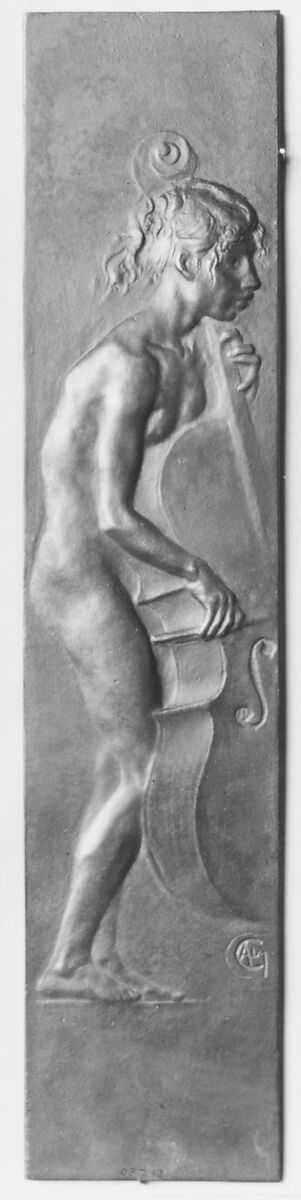 La Femme au Violoncello, Alexandre-Louis-Marie Charpentier (French, Paris 1856–1909 Neuilly), Bronze, cast, single, French 