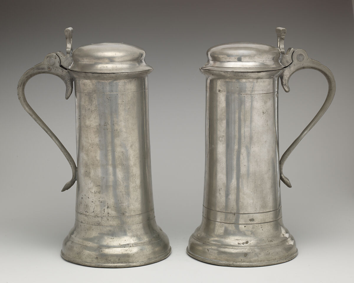 Pair of church flagons, Pewter, British 