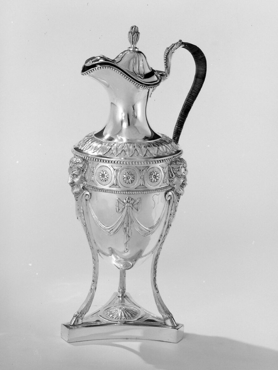Chocolate pot with cover, Elkington &amp; Co. (British, Birmingham, 1829–1963), Silver on base metal, British, Birmingham, after British, London original