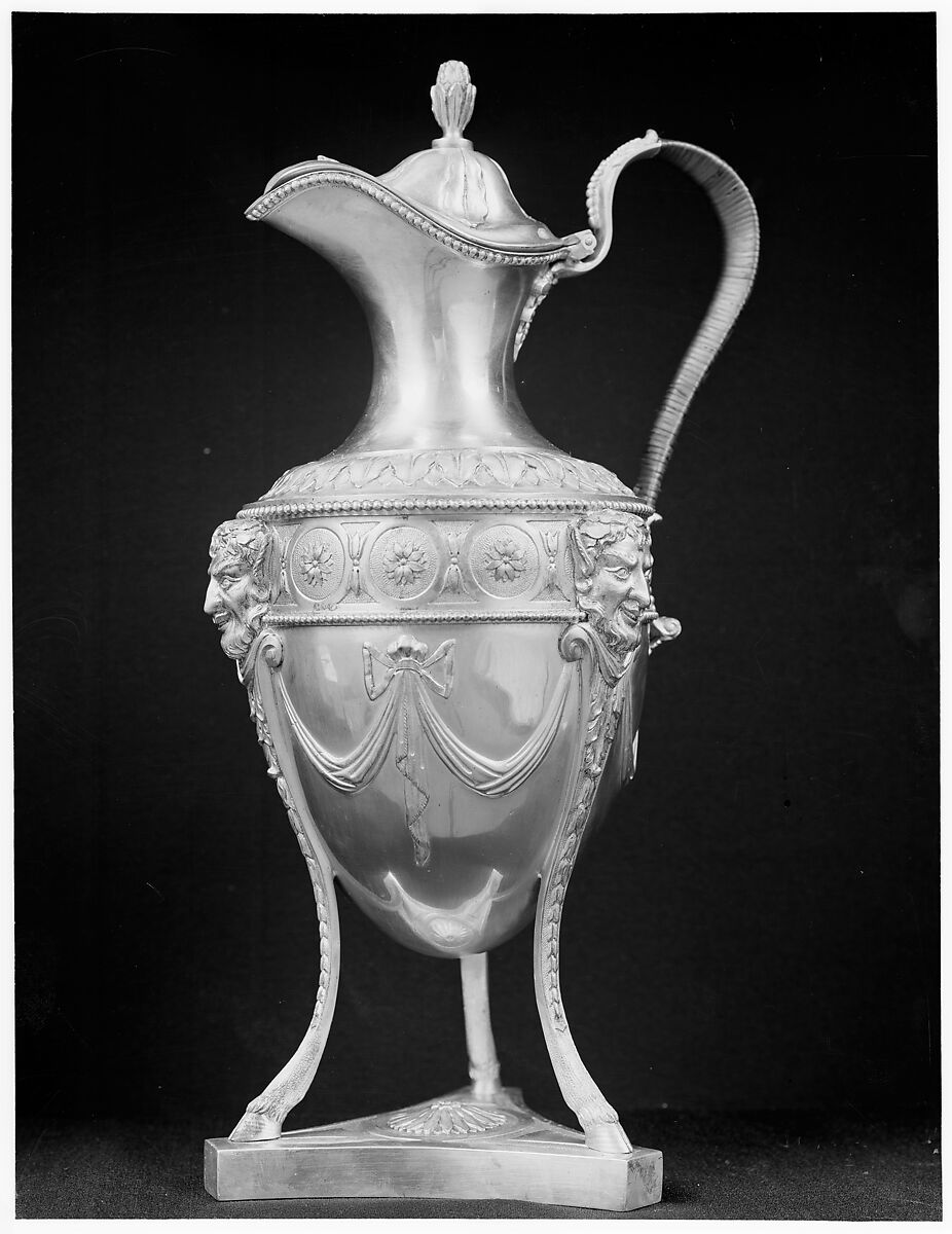 Chocolate pot with cover, Elkington &amp; Co. (British, Birmingham, 1829–1963), Silver on base metal, British, Birmingham, after British, London original 