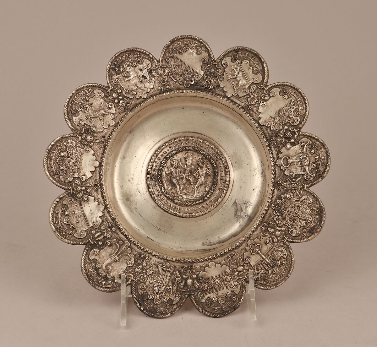 Plate, Elkington &amp; Co. (British, Birmingham, 1829–1963), Pewter, British, Birmingham, after Swiss original 