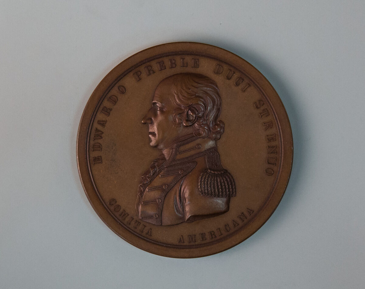 Commodore Edward Preble (1761–1807) and his Bombardment of Tripoli, August 3, 1804, Johann Mathias Reich (American (born Germany), Fürth, Bavaria 1768–1833 Albany, New York), Bronze, struck, American