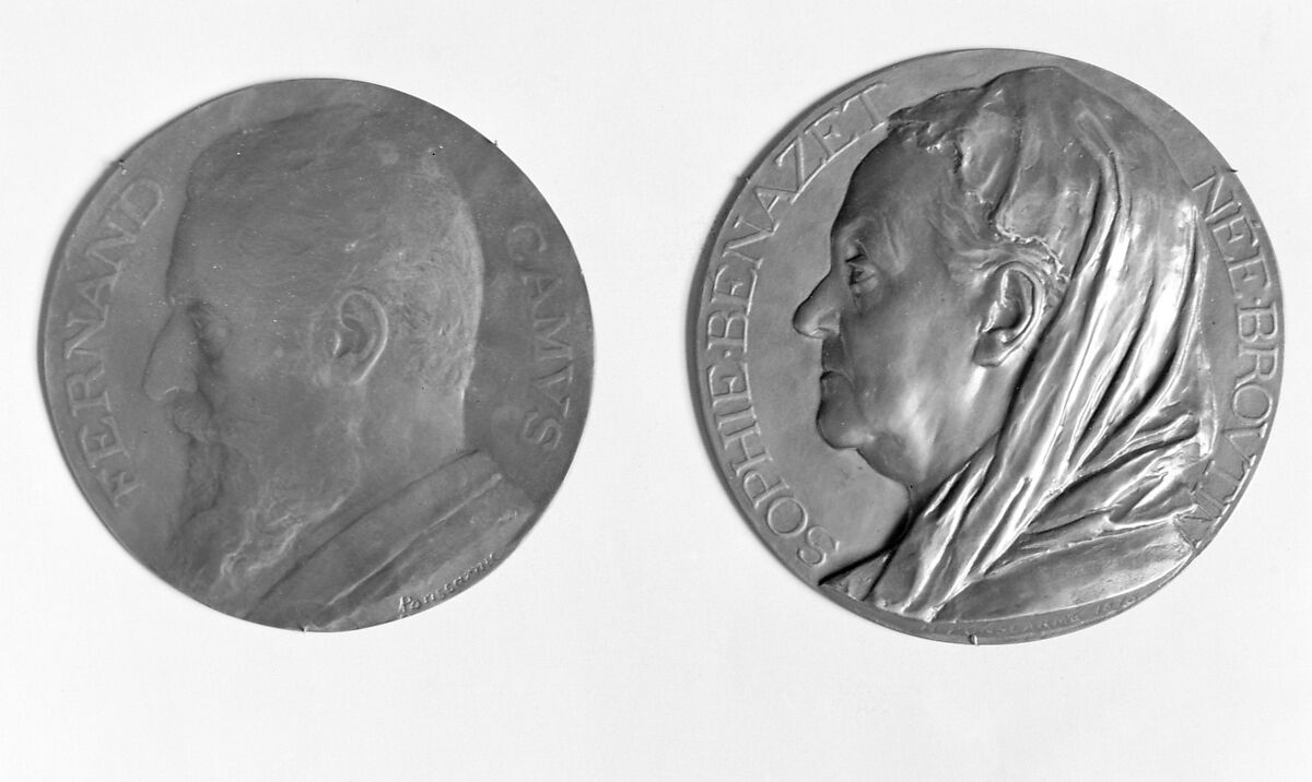 Fernand Camus, French landscape painter, Medalist: François-Joseph-Hubert Ponscarme (French, Belmont-les-Monthureaux, Vosges 1827–1903 Malakoff, Hauts-de-Seine), Bronze, cast, French 