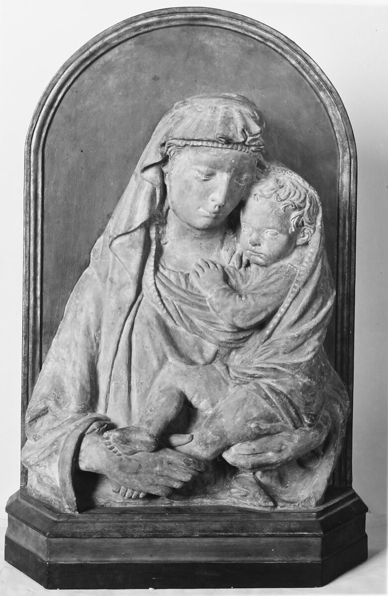Madonna and Child, After a composition sometimes attributed to Lorenzo Ghiberti (Italian, Florence 1378–1455 Florence), Terracotta, Italian, Florence 