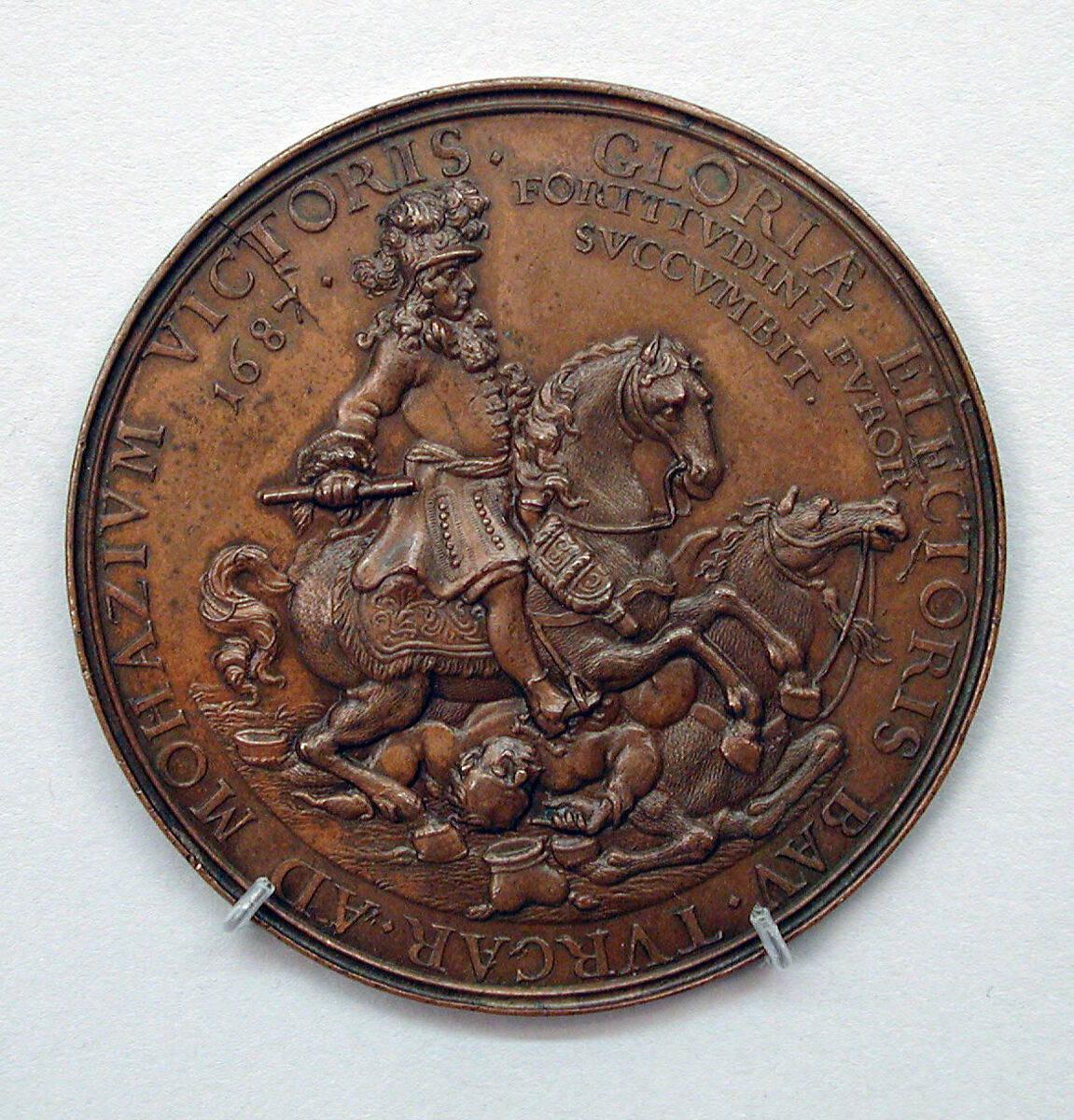 Victory of Imperial Bavarian Troops over Turks at Mohacz (Hungary), 1687, Medalist: Philipp Heinrich Müller (German, 1654–1719), Bronze, German 