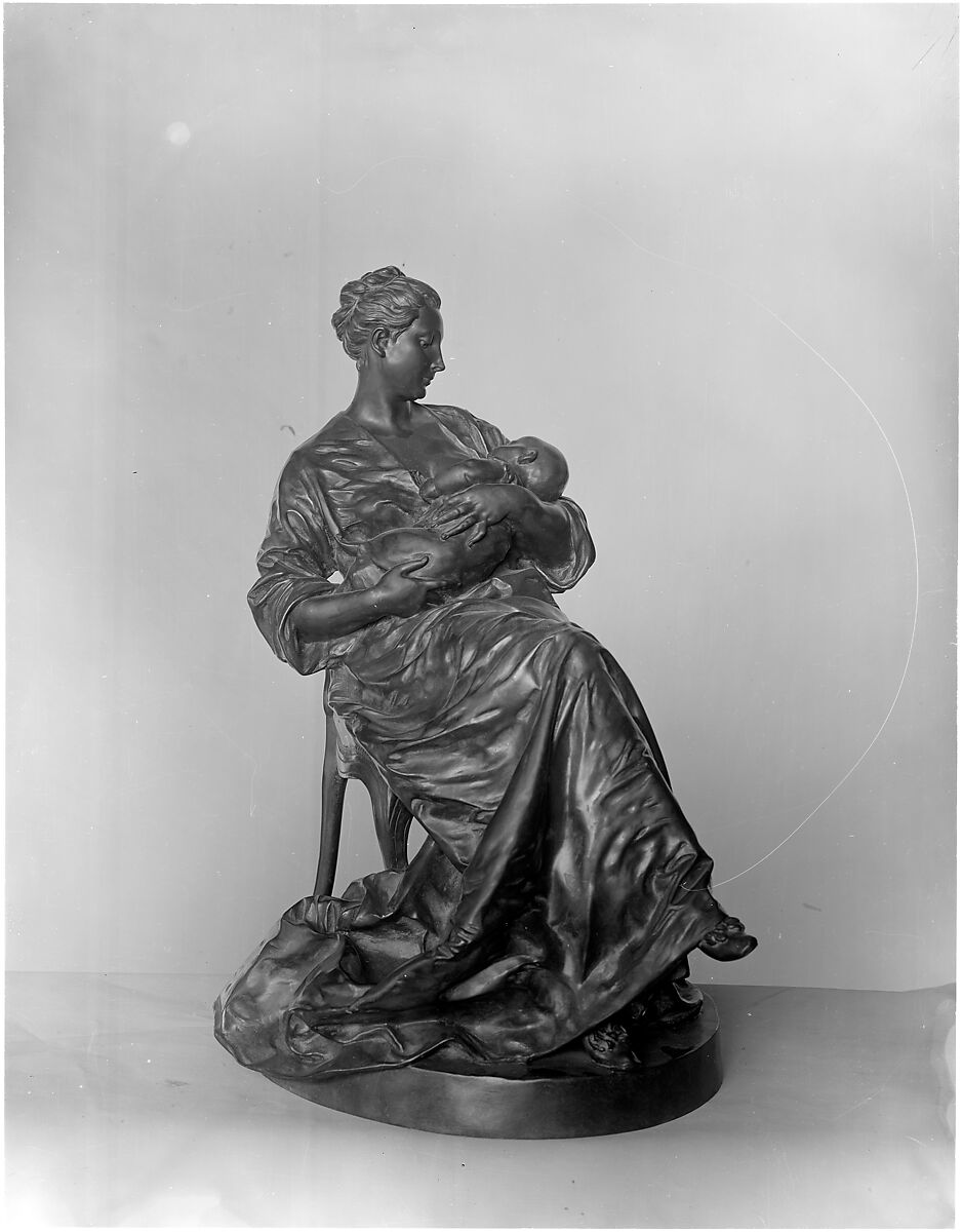 The Young Mother, Aimé-Jules Dalou (French, Paris 1838–1902 Paris), Bronze, French 