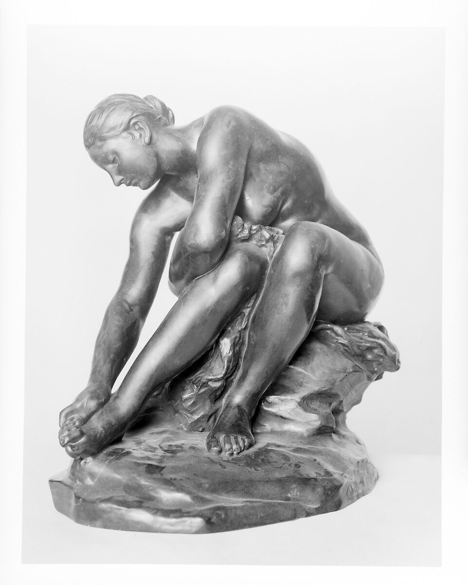 Woman Bathing, Aimé-Jules Dalou (French, Paris 1838–1902 Paris), Bronze, French 