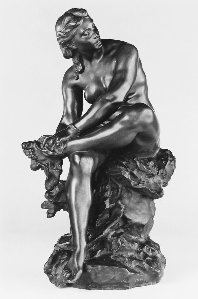 Woman Bathing, Aimé-Jules Dalou (French, Paris 1838–1902 Paris), Bronze, French