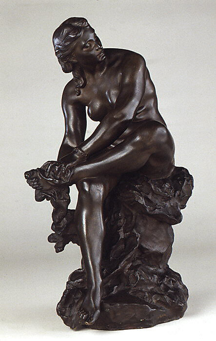 Woman Bathing, Aimé-Jules Dalou (French, Paris 1838–1902 Paris), Bronze, French 