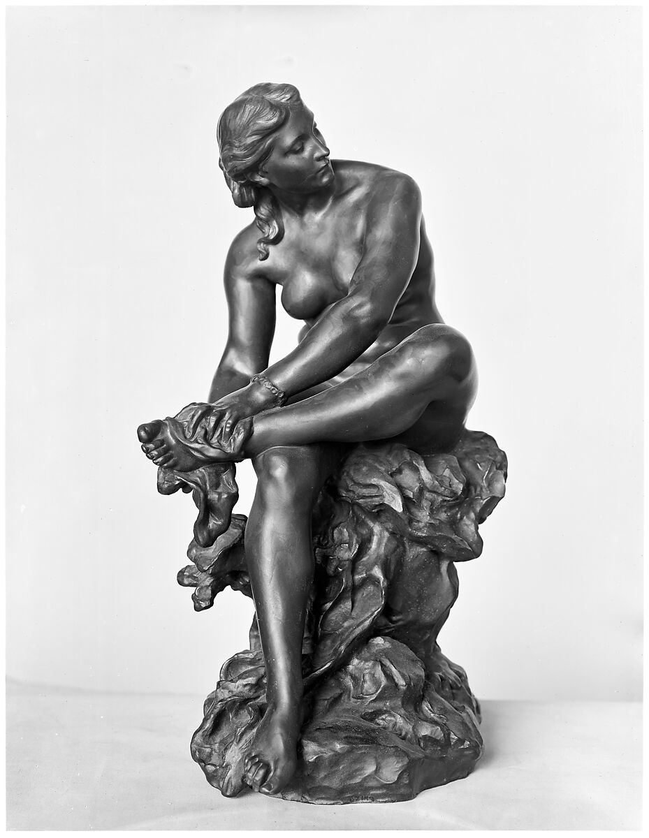 Woman Bathing, Aimé-Jules Dalou (French, Paris 1838–1902 Paris), Bronze, French