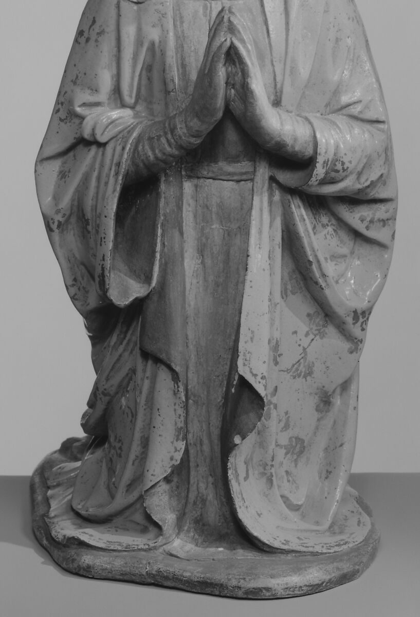 Kneeling Madonna, Giovanni della Robbia (Italian, Florence 1469–1529/30 Florence), Terracotta, partially glazed and gilded, Italian, Florence