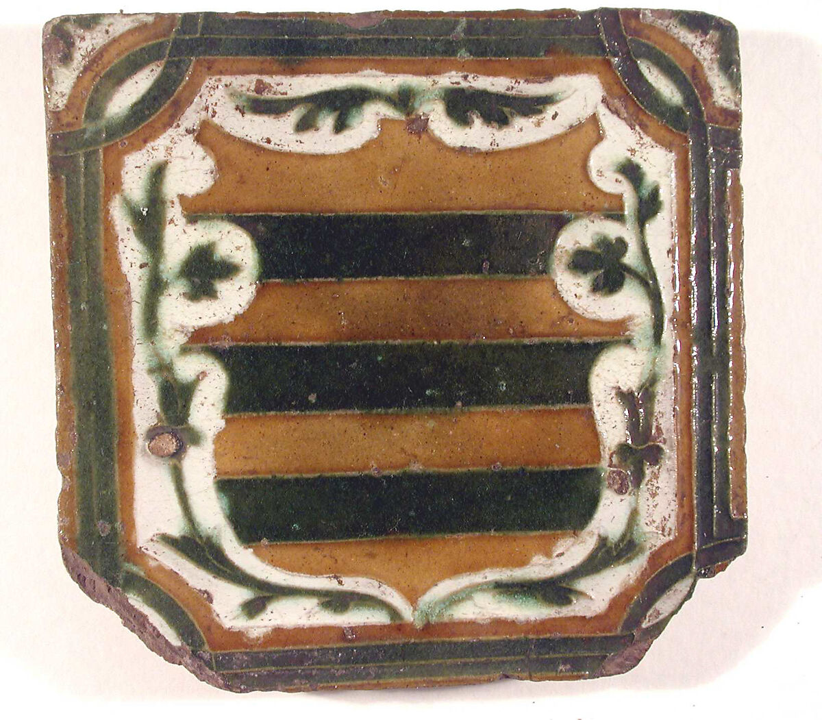 Wall tile, Tin-glazed and luster-painted earthenware, Spanish, Andalusia 