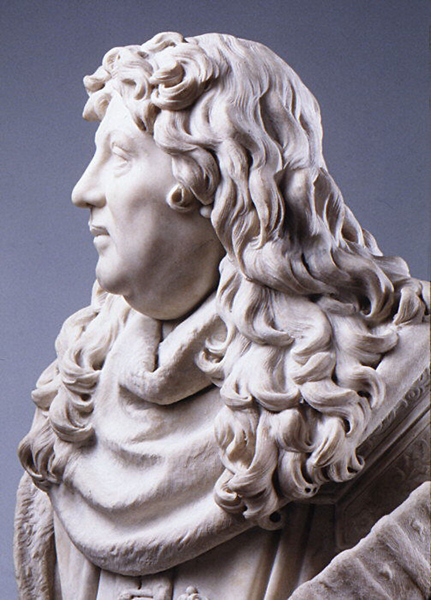 A magistrate, Possibly by Christophe Veyrier (1637–1689), Bust: white marble, French
