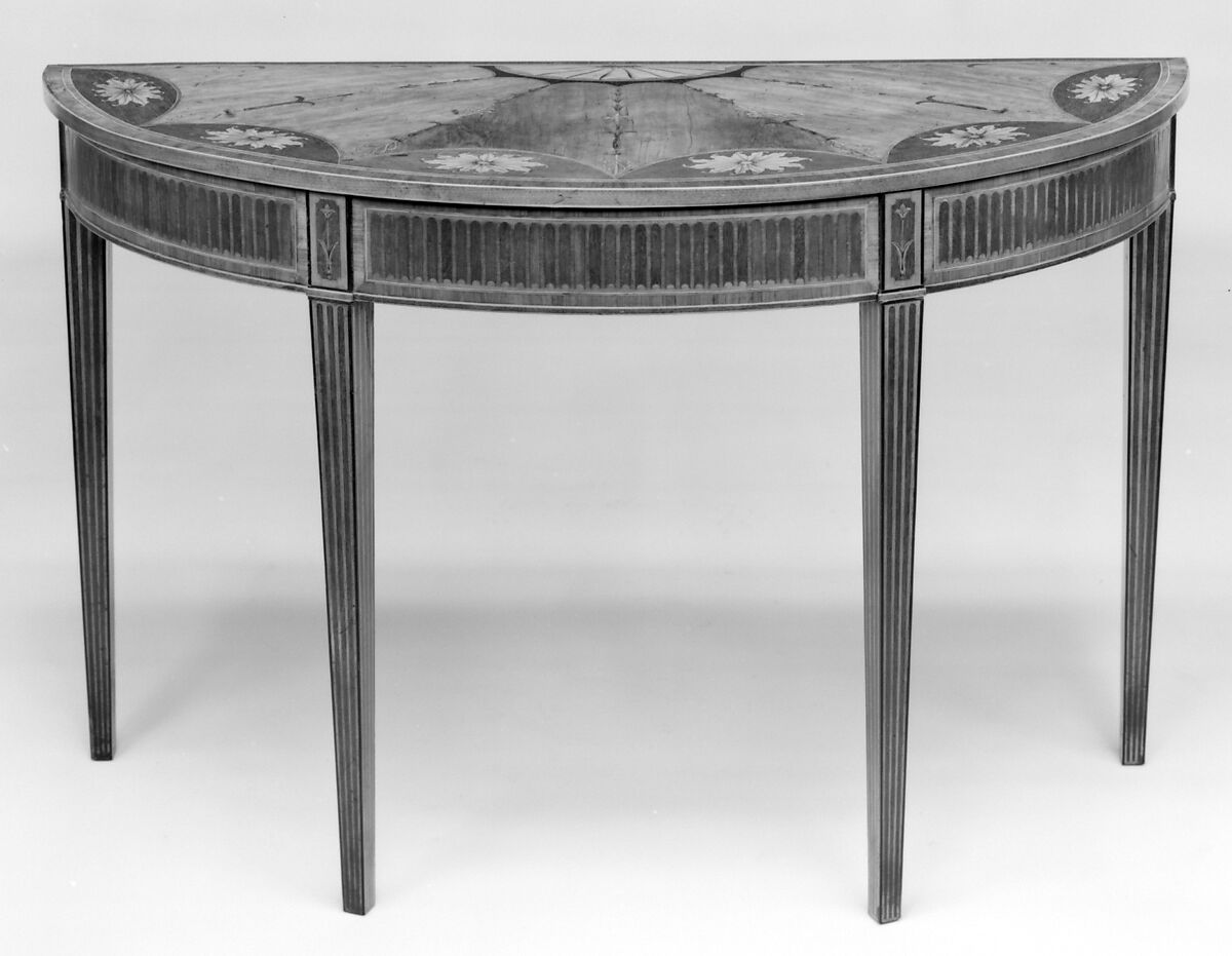 Side table (one of a pair), Satinwood, British