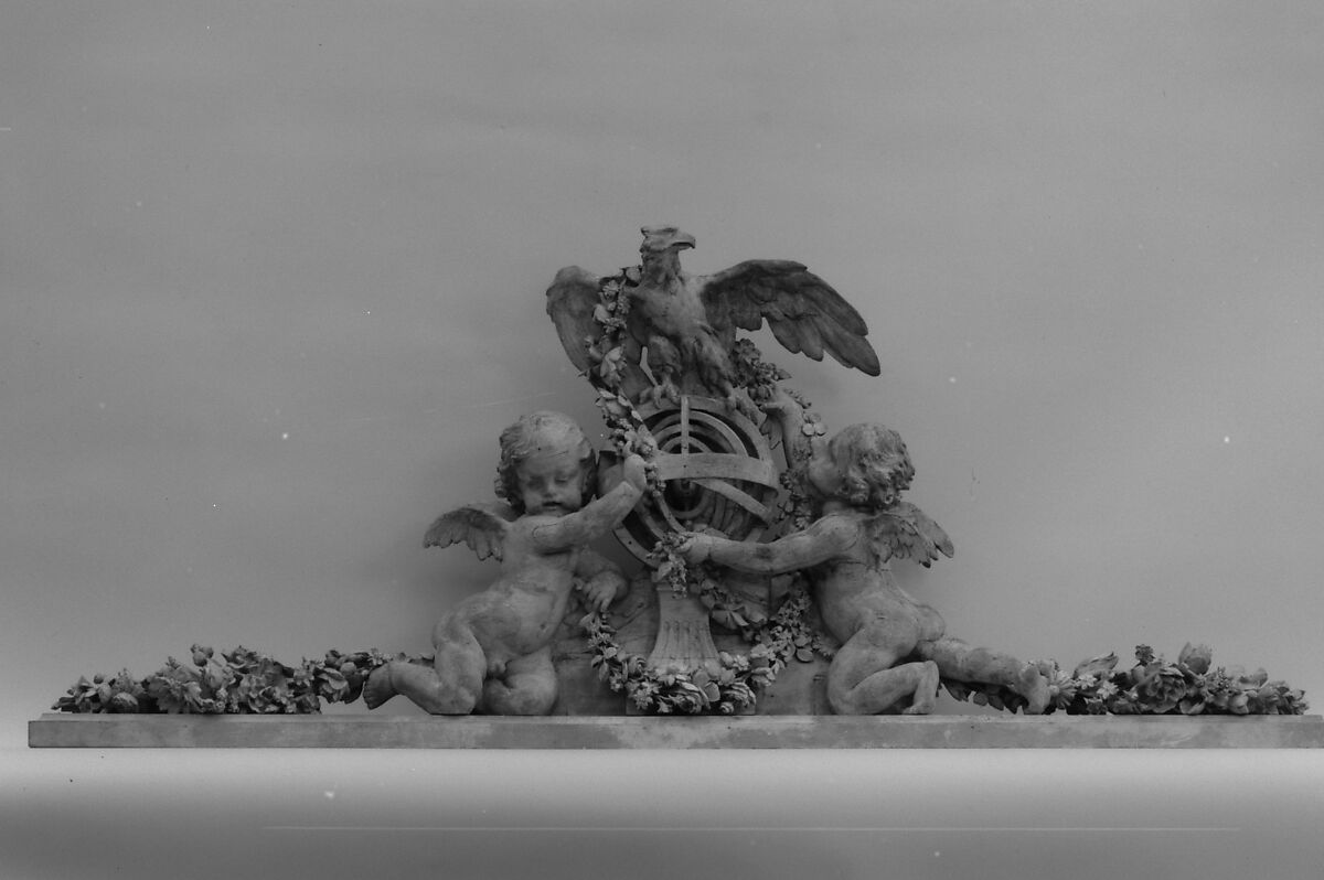 Figure group symbolic of Astronomy, Oak and beech, carved and painted, French