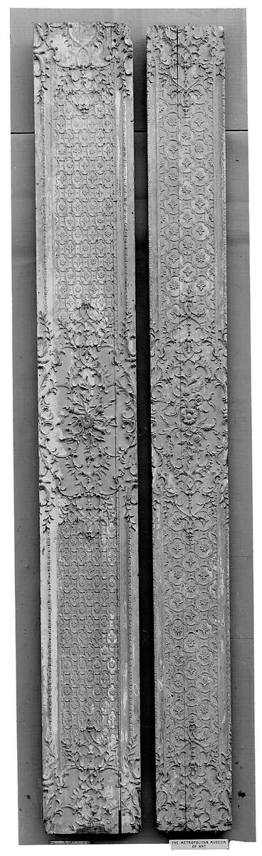 Pilaster panel possibly from the Château de Rambouillet, France, Carved oak, traces of old paint, French 
