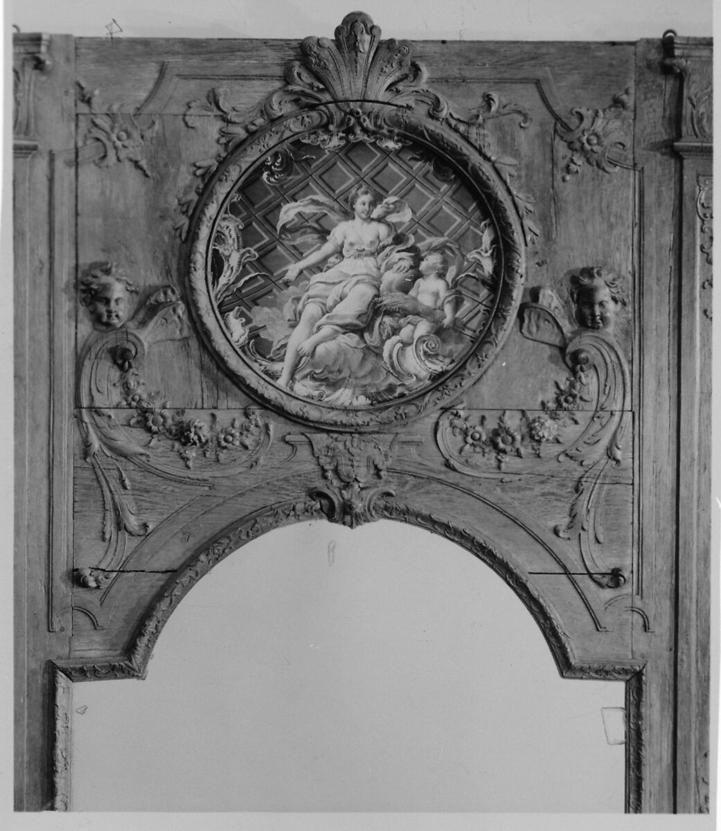 Pier glass (encadrement de glace), Oak, wax-polished, French